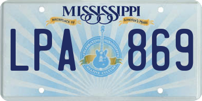 MS license plate LPA869