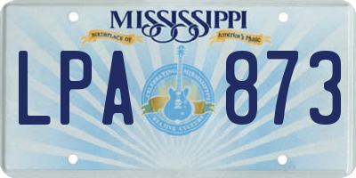 MS license plate LPA873