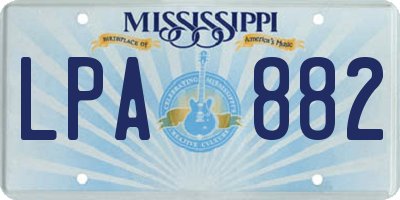MS license plate LPA882