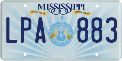 MS license plate LPA883