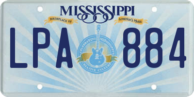 MS license plate LPA884