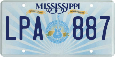 MS license plate LPA887