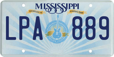 MS license plate LPA889