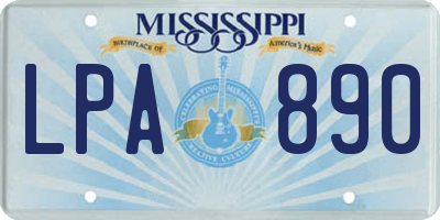 MS license plate LPA890