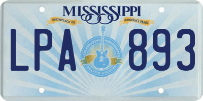MS license plate LPA893