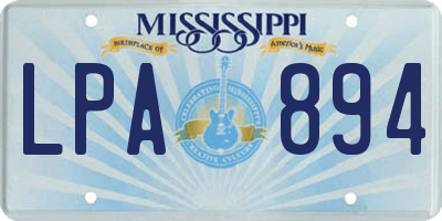MS license plate LPA894