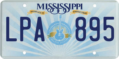 MS license plate LPA895