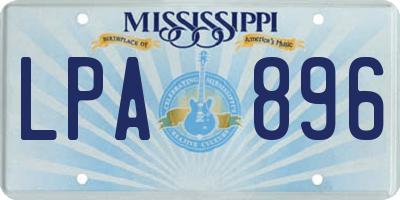 MS license plate LPA896