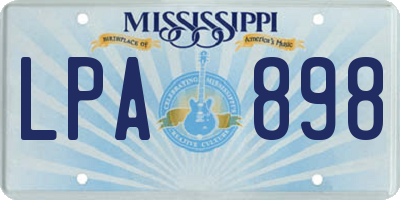 MS license plate LPA898
