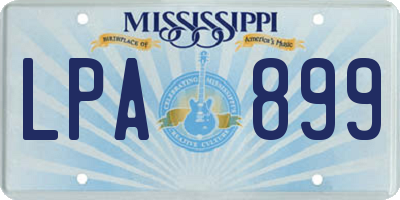 MS license plate LPA899