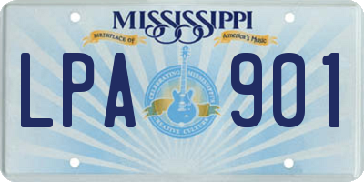 MS license plate LPA901