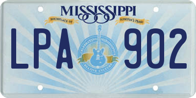 MS license plate LPA902