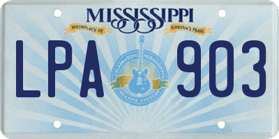 MS license plate LPA903