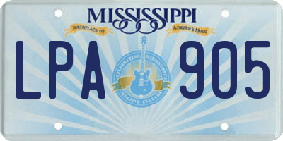 MS license plate LPA905