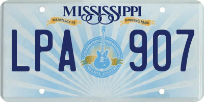 MS license plate LPA907