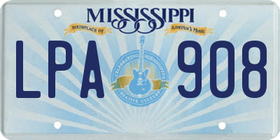 MS license plate LPA908
