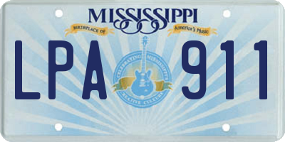 MS license plate LPA911