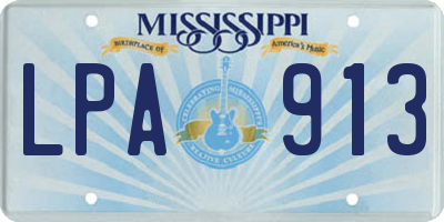 MS license plate LPA913