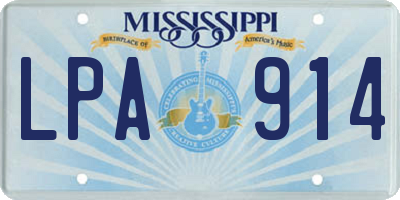 MS license plate LPA914