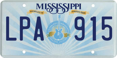 MS license plate LPA915