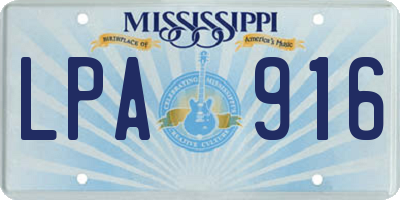 MS license plate LPA916