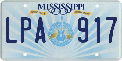 MS license plate LPA917