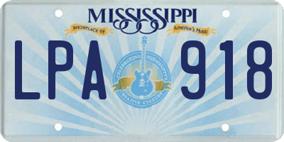 MS license plate LPA918