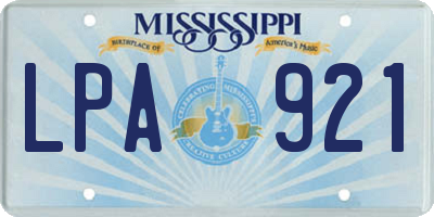 MS license plate LPA921