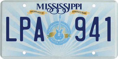 MS license plate LPA941