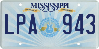 MS license plate LPA943