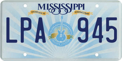 MS license plate LPA945