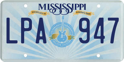 MS license plate LPA947
