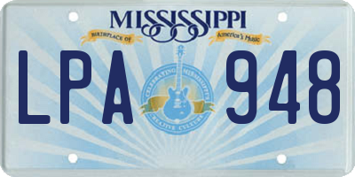 MS license plate LPA948
