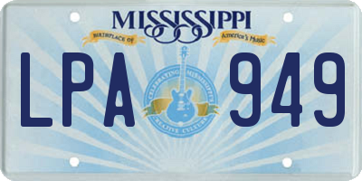 MS license plate LPA949