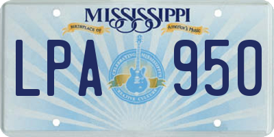 MS license plate LPA950