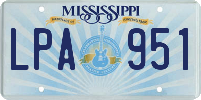 MS license plate LPA951