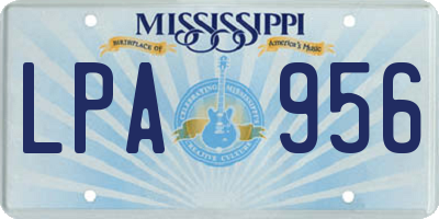 MS license plate LPA956