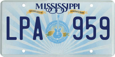MS license plate LPA959