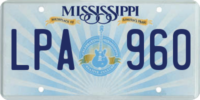 MS license plate LPA960