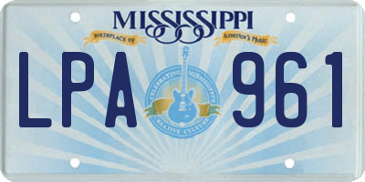 MS license plate LPA961