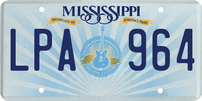 MS license plate LPA964