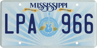 MS license plate LPA966