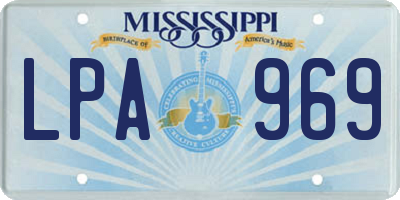 MS license plate LPA969