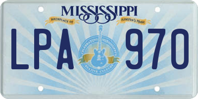 MS license plate LPA970
