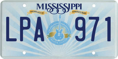 MS license plate LPA971