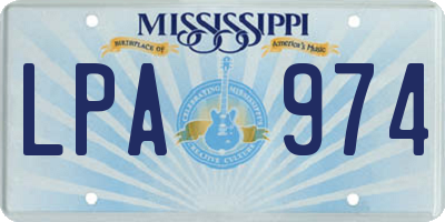 MS license plate LPA974