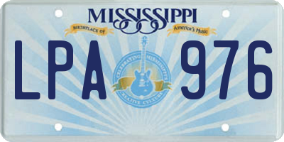 MS license plate LPA976