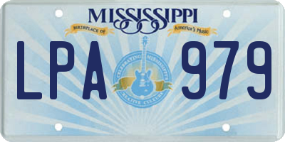 MS license plate LPA979