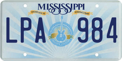 MS license plate LPA984