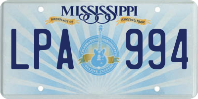 MS license plate LPA994